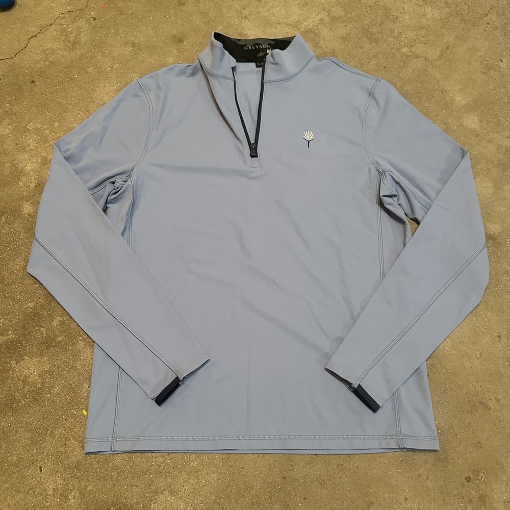 Greyson 1/4 Zip Pullover Mens Sm Blue Performance Colorado Golf Club Stretch